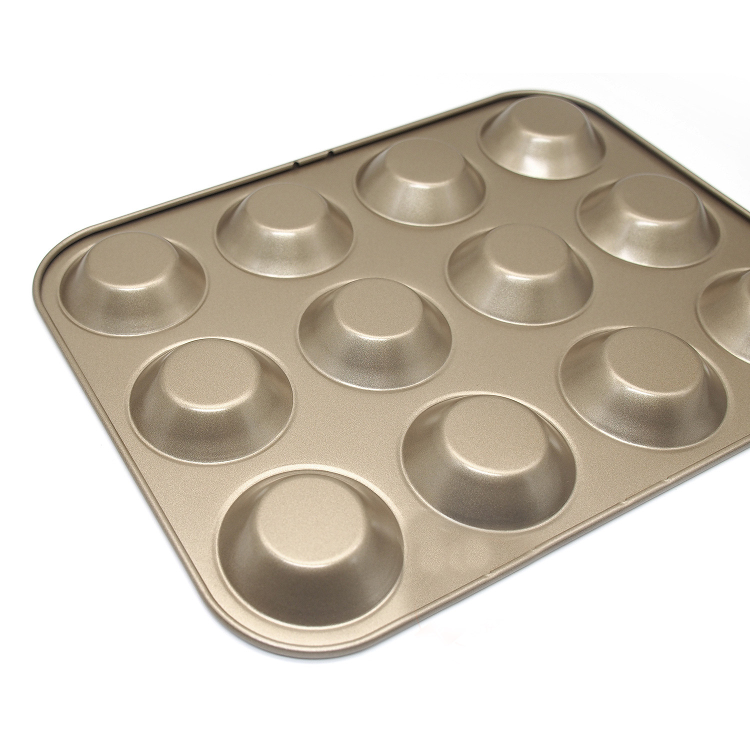 12-cup golden cupcake baking tray non-stick muffin cup baking pan