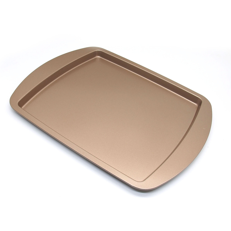 gold non stick carbon steel customize cake mould baking trays cookie pans sheet