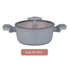 Grey pink non-stick pan pan with cover cooker for induction household fry pan saucepan pot with the handle
