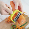 Kitchen accessories stainless steel metal blade flexible double side firm non slip comfortable potato peeler