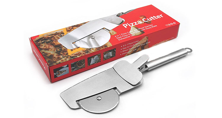 Server 4-in-1 design wheel slicer stainless steel kitchen tools pizza cutter