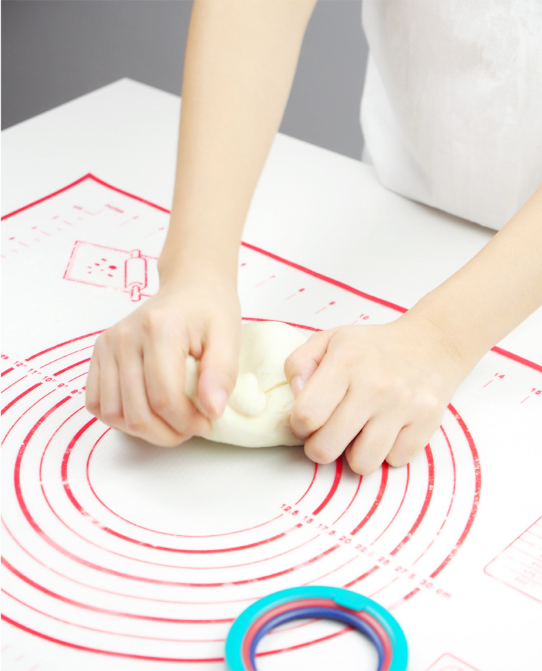 Non-slip Oven Pad Food Grade Silicone Baking Mat Measurements Dough Rolling Mat for Pie Pizza Cake