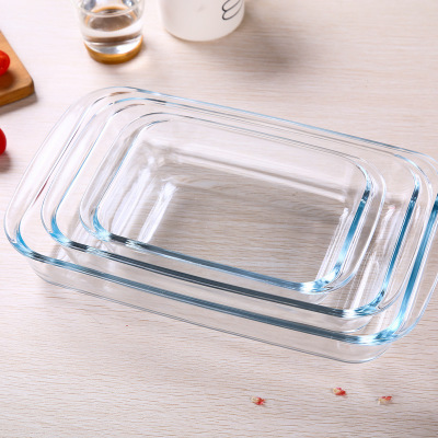 Pyrex glass baking high boron mixing rectangle tray quadrate baking household microwave glass bowls