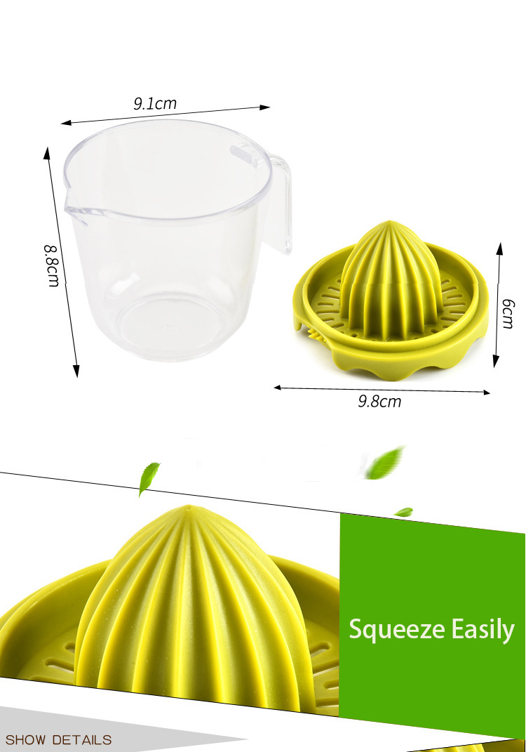 silicone food grade ABS handles fruit orange juicer manual press lemon squeezer