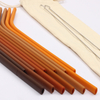BPA Free Clasp Resolves Coffee Silicone Straw with Cleaning Brush