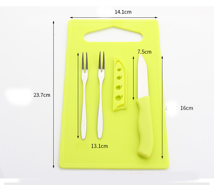 Stainless steel 4 pcs kitchen gadget cutlery knife set cutting board