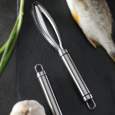 Stainless steel Kitchen Tool Steel Sawtooth Easily Remove Fish Scaler Brush Scales , Fish Scaler Fish