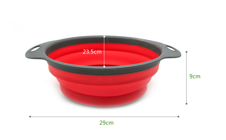Folding TPR PP material fruit vegetable washing basket strainer collapsible drainer with handle