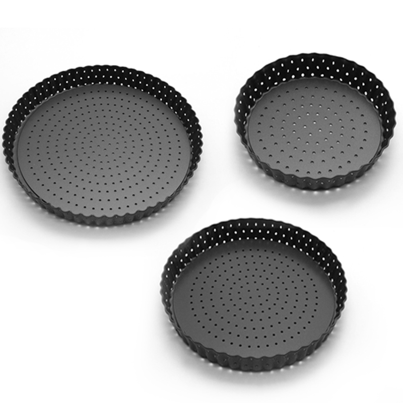 Bakeware cake mold non stick coating round pizza plate baking pans set with hole