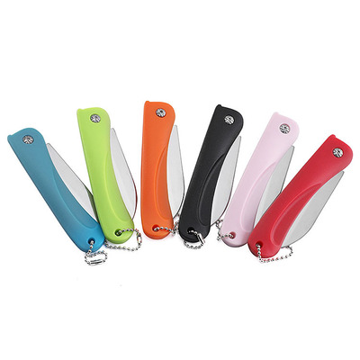 Colorful stainless steel kitchen fruit cutter foldable knives