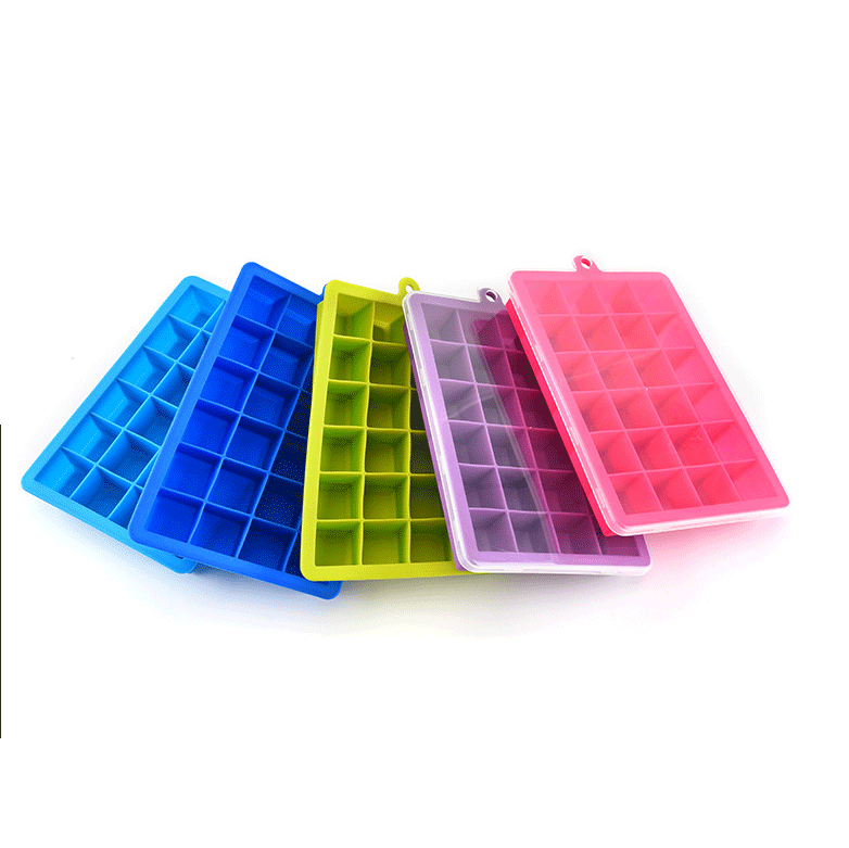Silicone ice grid mold ice cube box with cover home baking mold for chocolate cake