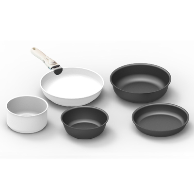 3-piece Detachable Handle Aluminum Nonstick Cooking Pans Set